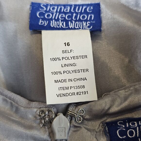 Signature Collection By Vicki Wayne Women's Maxi Dress Jacket Grey Size 16 Prof. - Picture 11 of 11